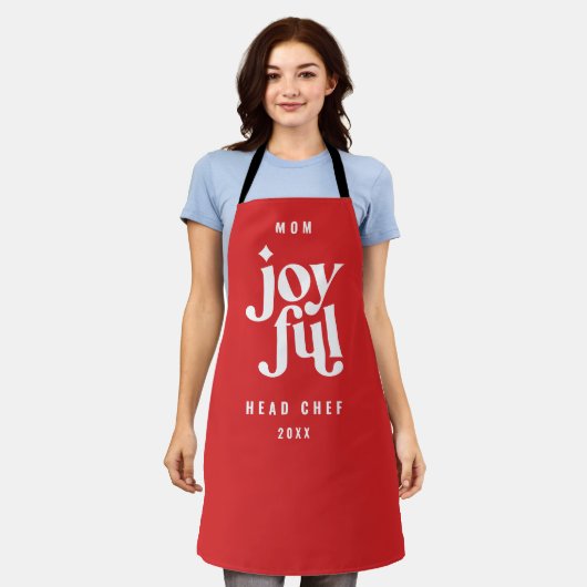 グラフィックモダンミニマルスのクリスマス・タイプの休日 エプロン (着用した状態)