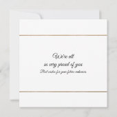 グラフィックモダン卒業式キャップパープル金ゴールドフラット カード (裏面)