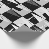 グラフィックモダン目盛りキャップ白黒 ラッピングペーパー (角)