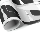 グラフィックモダン目盛りキャップ白黒 ラッピングペーパー (ロールコーナー)