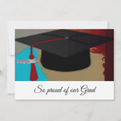 グラフィックモダン目盛りモルタルボードフラット 案内状 (正面)