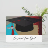 グラフィックモダン目盛りモルタルボードフラット 案内状 (スタンド正面)