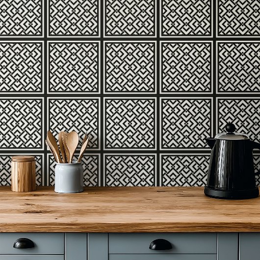 グラフィックモノクロArt deco白黒 タイル