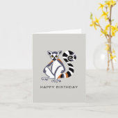 グラフィックリングや輪テールLEMUR – 野生生物自然カード カード (黄色い花)