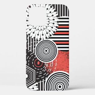 グラフィックヴィンテージとイラストレーション(抽象芸術ele) iPhone 12ケース