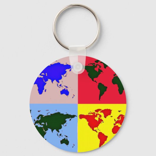 グラフィック世界地図 キーホルダー (正面)