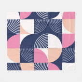 グラフィック円ヴィンテージシームレスパターン フリースブランケット (正面(横))