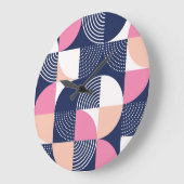 グラフィック円ヴィンテージシームレスパターン ラージ壁時計 (傾斜)