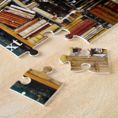 グラフィック写真:図書館の本の壁 ジグソーパズル (側面)