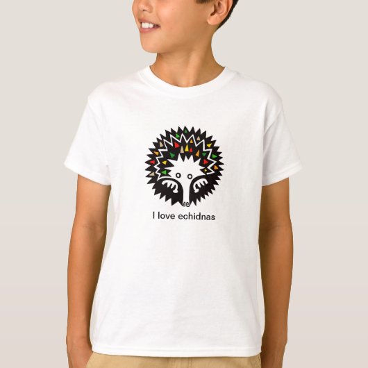 グラフィック動物 – ECHIDNA – 野生生物 – 少年Tシャツ Tシャツ (正面)
