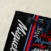 グラフィック名カスタム全体グレーの黒の青の赤 ビーチタオル (インサイチュ)