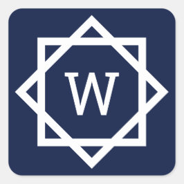 グラフィック名門私立校風のモノグラ縁どム スクエアシール