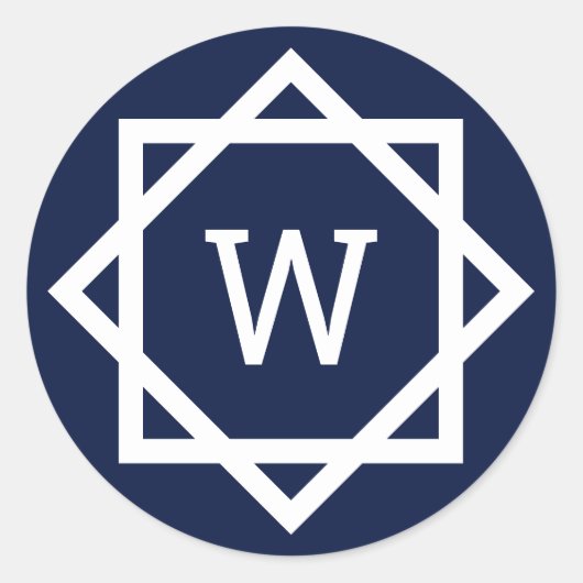 グラフィック名門私立校風のモノグラ縁どム ラウンドシール (正面)