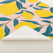 グラフィック図解入りの、写真付きのレモン：ピンクシームレスパターン シェルパブランケット (3/4)