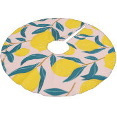 グラフィック図解入りの、写真付きのレモン：ピンクシームレスパターン ブラッシュドポリエステルツリースカート (アングル)