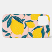 グラフィック図解入りの、写真付きのレモン:ピンクシームレスパターン Case-Mate iPhoneケース (裏面 (横))