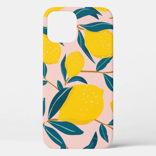 グラフィック図解入りの、写真付きのレモン:ピンクシームレスパターン Case-Mate iPhoneケース (裏面)