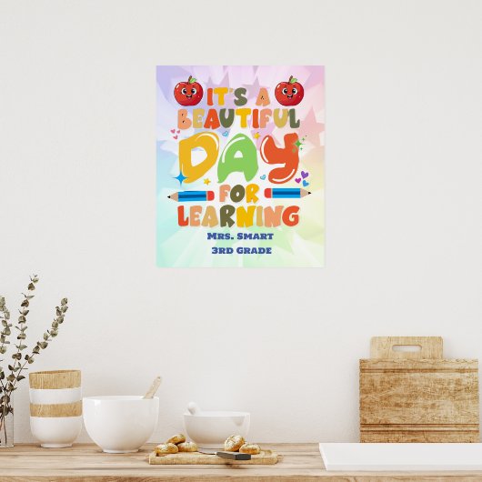 グラフィック学キュートな日はっきりした会 ポスター (キッチン)