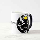 グラフィック山羊座ヤギ(白黒) モーフィングマグカップ (正面右)