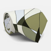 グラフィック抽象芸術タイオリーブグリーンブラックベージュライン ネクタイ (ロール)