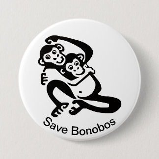 グラフィック救ーBONOBOS - Chimpanzee – 野生生物 – 缶バッジ