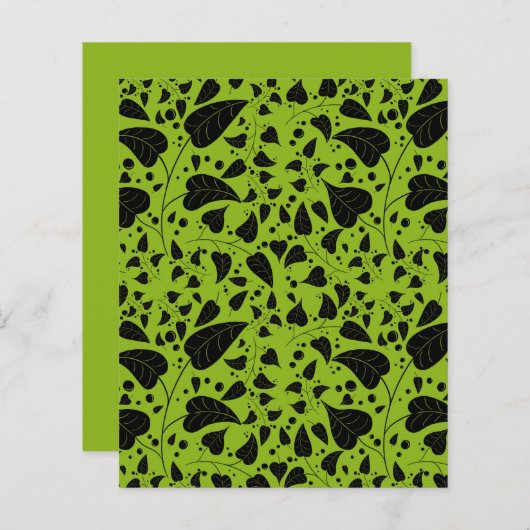 グラフィック植物の緑の黒いつる植物 (正面/裏面)