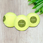 グラフィック植物の緑の黒いつる植物 テニスボール