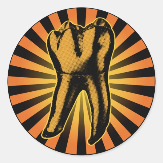 グラフィック歯のエンブレム ラウンドシール (正面)