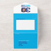 グラフィック海軍スカイブルー30th誕生日パーティー写真アル オールインワン招待状 (外側)