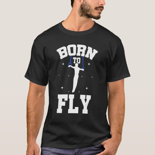 グラフィック生まれアクロバティックAcrobat体操を飛ばす Tシャツ (正面)