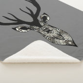 グラフィック男らしアートスタッグ鹿の動物の野生動物 シェルパブランケット (3/4)