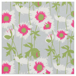 グラフィック白いギザギザのポップアートのフローラルパターン ファブリック