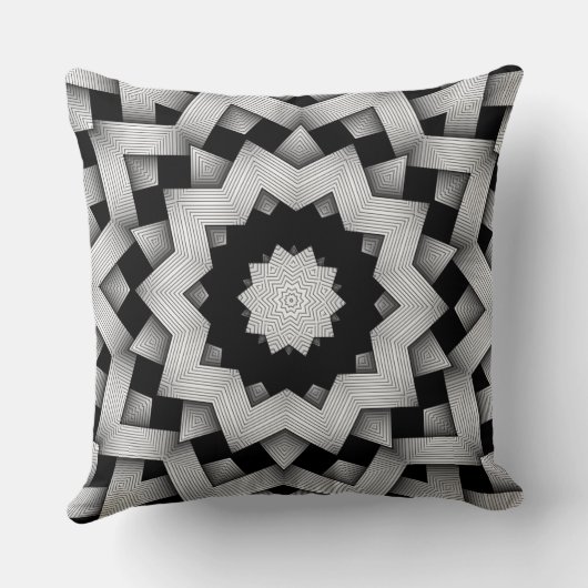 グラフィック白い四角いエンボスパターン枕 クッション (裏面)