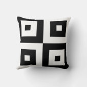 グラフィック白黒の正方形装飾用クッション クッション (裏面)