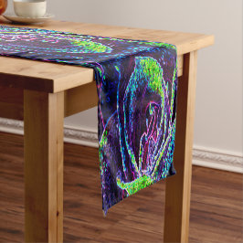 グラフィック白黒ブルーとグリーンバラ詳細 ショートテーブルランナー