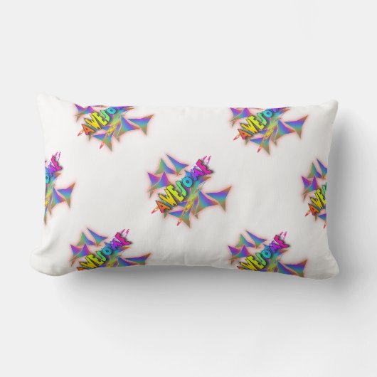 グラフィック素晴らしロゴ ランバークッション (正面)