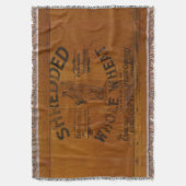 グラフィック細断された小麦のパインクラートヴィンテージルック スローブランケット (正面縦)