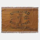 グラフィック細断された小麦のパインクラートヴィンテージルック スローブランケット (正面)