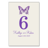 グラフィック結婚・蝶の名前の日付パープル テーブルナンバー (裏面)