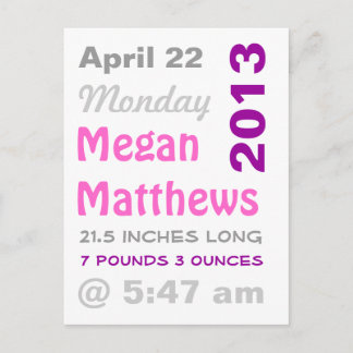 グラフィック統計の発生発表 案内ポストカード