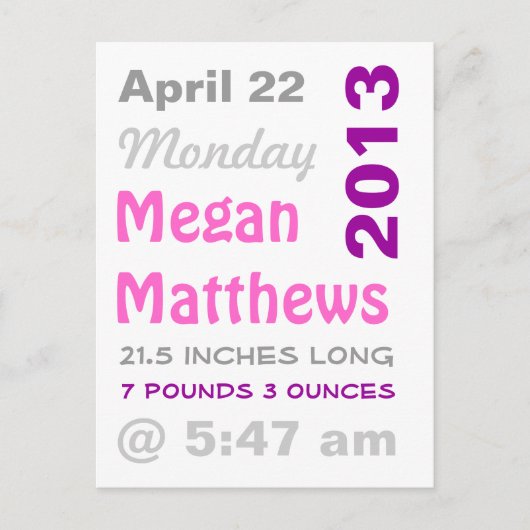 グラフィック統計の発生発表 案内ポストカード (正面)