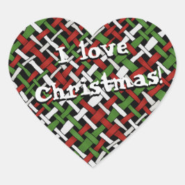 グラフィック織カラフルりクリスマスバーラップ任意の文字 ハートシール