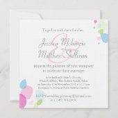 グラフィック花花びら正方形結婚式招待状 招待状 (裏面)