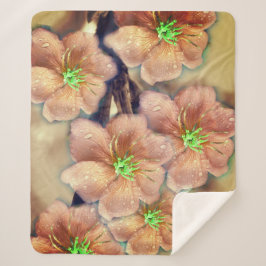 グラフィック花 シェルパブランケット