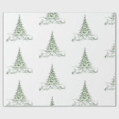 グラフィック芸術的スケッチのクリスマスの木モダン ラッピングペーパー (フラット)