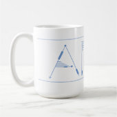 グラフィック芸術的ラインタイポグラフィARTコーヒーマグ コーヒーマグカップ (左)