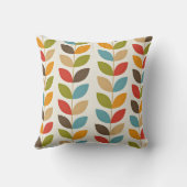 グラフィック葉カラフルパターン クッション (裏面)