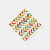 グラフィック葉カラフルパターン スタンダードカクテルナプキン (角)