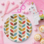 グラフィック葉カラフルパターン ペーパープレート (パーティー)