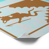 グラフィック装飾シャーク歯とダイバー ポスター (角)